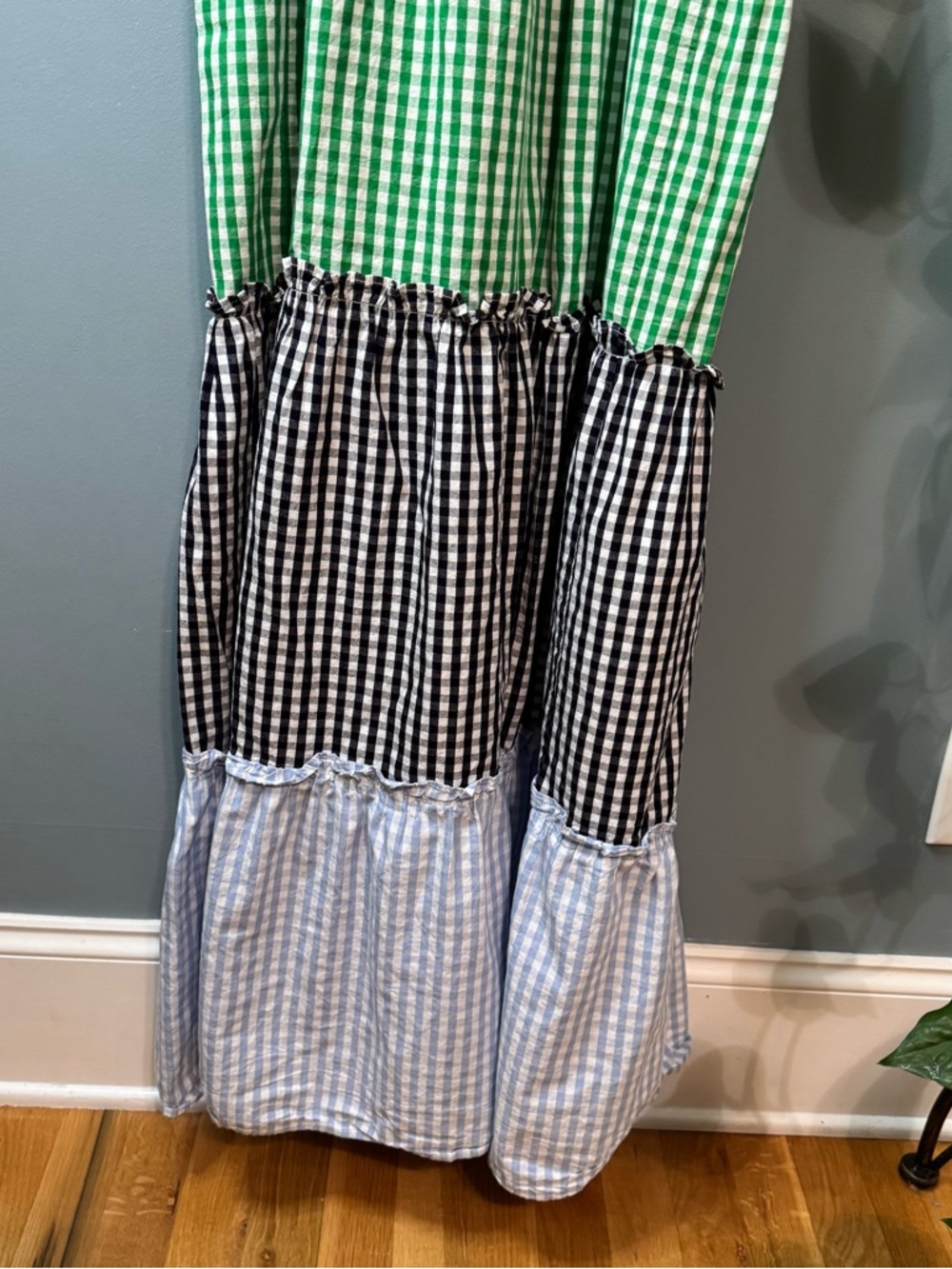 Crown & Ivy Multi-Color Gingham Tiered Maxi Dress EUC Women’s Small - Picture 9 of 12